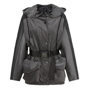 HPLY荷比俪春季新款女岩石灰腰带可脱卸帽子外套HYD13510213