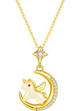 中国黄金珍尚银马生肖本命年项链