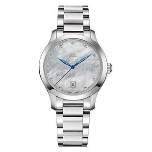 瑞士依波路 音韵系列 天然贝母字面镶钻时符 蓝针女款石英表