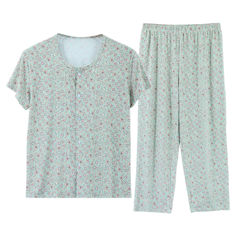 老太太宽松开衫家居服套装大码