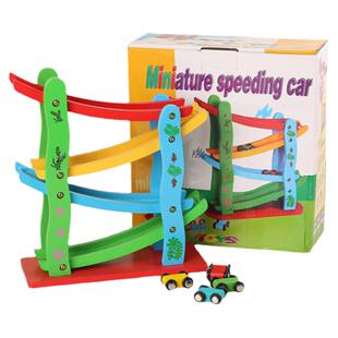 木质儿童玩具大号滑翔车益智早教婴幼儿桌面游戏轨道滑行惯性滑车