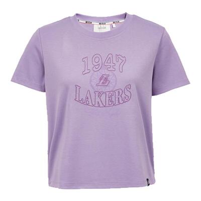 女士湖人队印花短袖上衣短款T恤