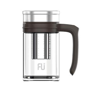 富光FU+男士玻璃杯带把手茶水分离办公泡茶杯商务送礼高级感轻奢