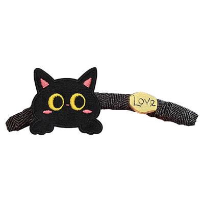 可爱刺绣小黑猫发夹侧边夹头饰