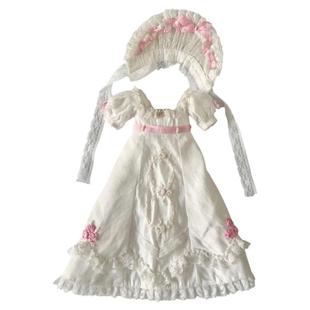 小布六分四分bjd娃衣材料包diy复古帝政风连衣裙纸样布料视频教程