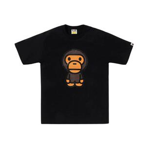 BAPE男装26年春夏BABY MILO卡通小猴闪粉印花短袖T恤X01110Q