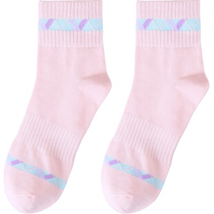 袜子女士纯棉袜中筒秋冬款袜子鞋100%全棉袜女式女款大童运动防臭