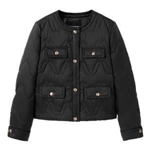 太平鸟女装年秋冬款抽褶圆领羽绒服A1ACE4148