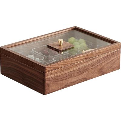 2025新款果盘家用客厅茶几分格水果盘带盖糖果盒干果盘零食摆放盘