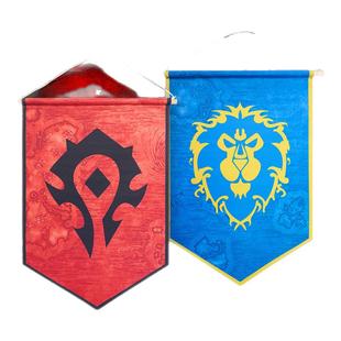 Blizzard暴雪游戏官方周边魔兽世界部落联盟LOGO徽记双面旗帜挂旗