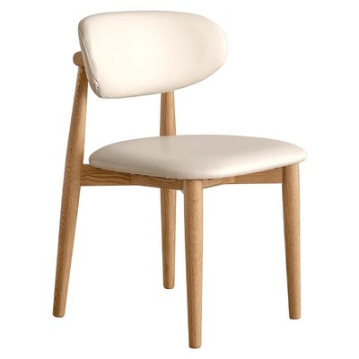 西物实木有机皮软包餐椅