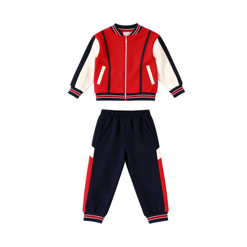 幼儿园园服春秋装棒球服男女童红色运动会班服中小学生校服套装