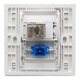 86型屏蔽超六类网络电脑RJ45模块CAT6A网线SC光纤宽带面板插口