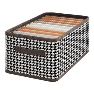 千鸟格秋冬衣服收纳盒带盖放衣柜收纳箱家用折叠整理盒分层收纳筐