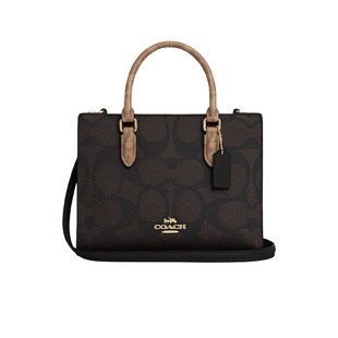 【自营】COACH/蔻驰女包经典印花金属徽标手提包斜挎单肩包托特包
