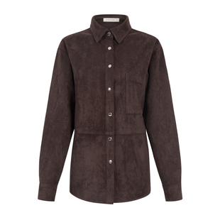 OTHERSTORE 复古宽松麂皮衬衫外套女秋冬新款设计感百搭显瘦上衣