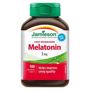 jamieson健美生褪黑素安瓶睡眠糖松果体素含片100片晚安溶豆速溶