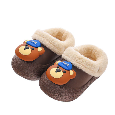 儿童棉拖鞋防水防滑女童秋冬季室内男童家居小孩宝宝毛绒保暖棉鞋