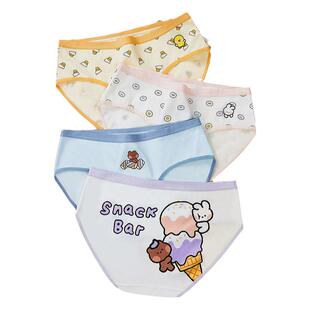 芬腾可安布朗熊联名纯棉少女内裤10A抑菌卡通可爱三角短裤女士