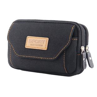 可放6.5 7寸华ma20手机横款帆布腰包穿皮带防水工作挎腰小包男式