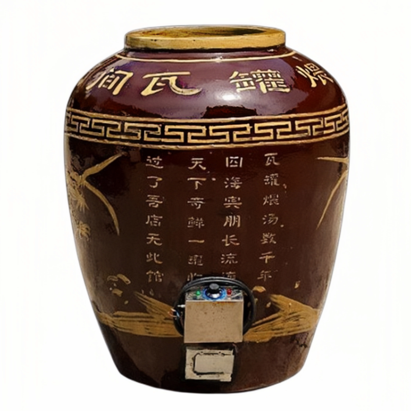 江西南昌老式瓦缸煨汤缸电炭两用大瓦罐汤盅炖锅酒店培训教学