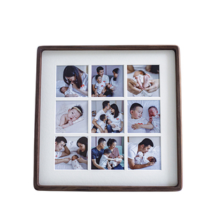 人生九宫格定制婚纱情侣儿童照片做成9宫格12宫格16宫格相框实木