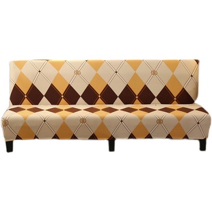 折叠沙发床套罩全包万能套布艺两用无扶手沙发套条纹清新几何格子