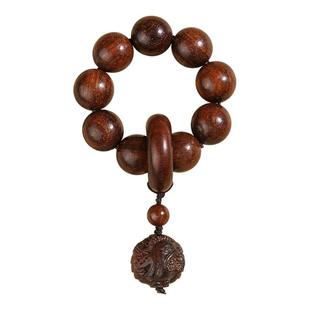 五台山小叶紫檀手串十二生肖木质雕刻手把件盘玩手捻念珠跑环手链