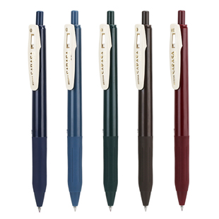 斑马复古中性笔jj15限定暗色官方zebra按动速干水笔湖蓝0.5