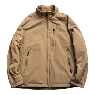 双面穿！美式休闲户外机能男装秋冬防风防水加绒立领保暖夹克外套