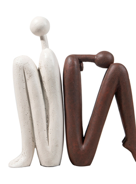 几何抽象人像样板间艺术风书挡