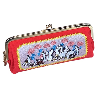 姆明刺绣口金包眼镜收纳手拿包