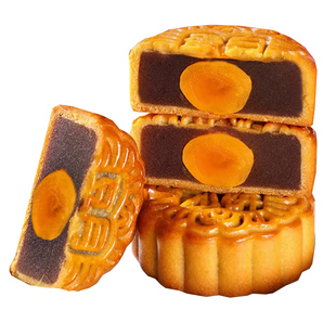 【4个月饼】整箱豆沙蛋黄月饼传统月饼豆沙广式中秋零食糕点批发