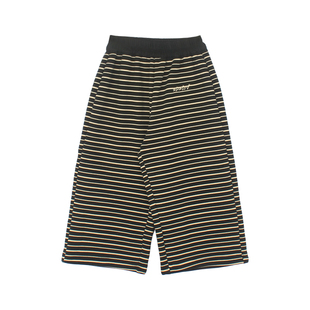 大耳象女童条纹加绒长裤冬季新款宝儿百搭休闲保暖德绒直筒厚裤子