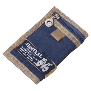 男生韩版超酷帆布尼龙三折运动短款小钱包拉链零钱学生折叠钱夹男