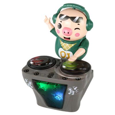 儿童电动摇摆打碟DJ猪玩具