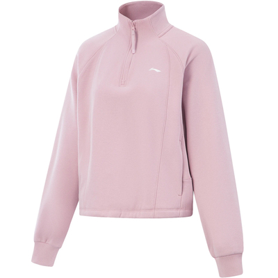 李宁健身女加绒保暖宽松套头卫衣