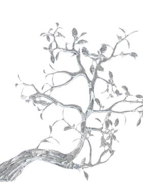 仿真透明售楼处迎客松摆件