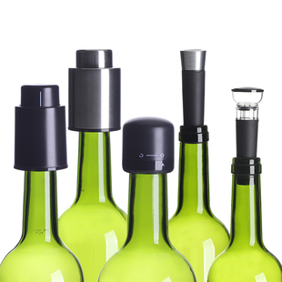 真空红酒酒塞创意硅胶保鲜香槟气泡密封家用抽拉不锈钢葡萄瓶口塞