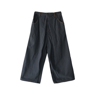 K89160文艺水洗棉舒适松紧腰个性捏褶设计九分休闲裤女夏米兰宣言