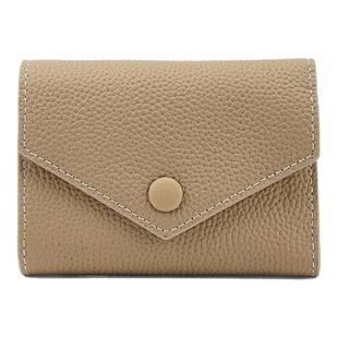 红谷新款真皮钱包女短款时尚百搭钱夹三折多功能皮夹小手包手拿包