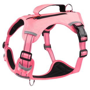 户外多功能前扣防爆冲胸背牵引绳中大型犬胸背透气反光隐藏收纳袋