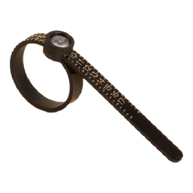 手指测量软尺带放大镜戒指大小测量圈港码手指维度测量圈便携工具