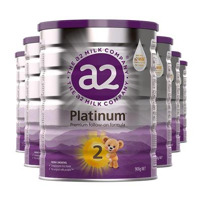 a2奶粉紫白金2段900g*6罐装
