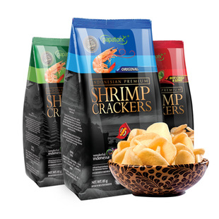 Papatonk Shrimp Crackers 印尼进口啪啪通虾片膨化食品零食袋装