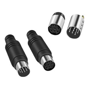 MD8芯6/5/4芯插头 PLC接头连接器mini小8针焊接插件S端子公头母头