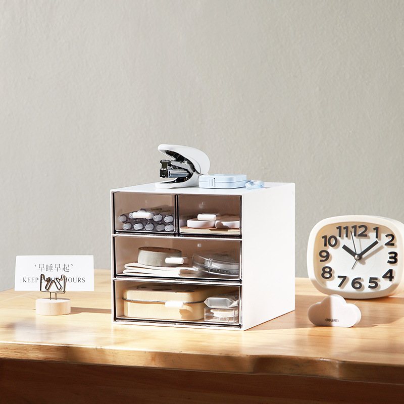 桌面抽屉式收纳盒办公室化妆品储物柜学生宿舍小箱置物架书桌上子