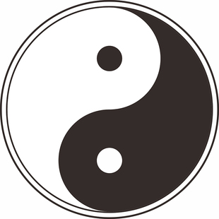 阴阳太极图地贴双鱼相生相克此长彼消八卦旺财好运中医馆诊所贴纸