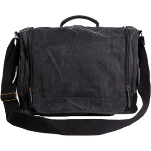 男士手提包通勤斜挎包帆布包男生斜肩休闲学生书包复古上班公文包