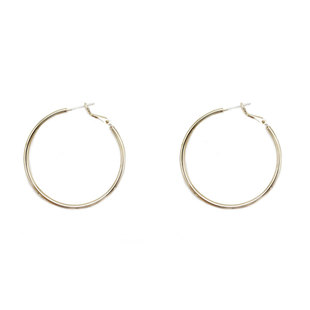 S925银赵露思同款简约冷淡风HOOP经典时尚金属圆圈气质夸张耳环女